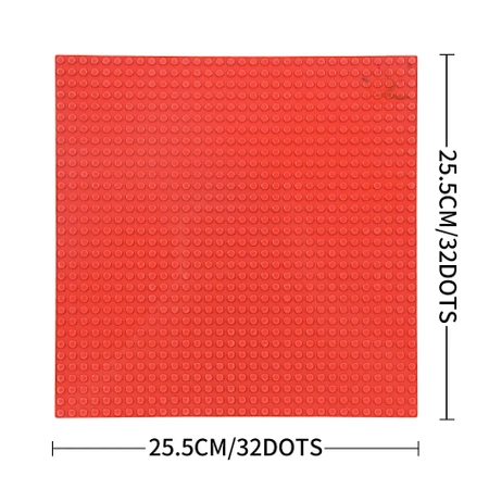Construction board for LEGO STANDARD bricks - red