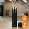 TRAVEL THERMOS FOR TEA COFFEE LEAKPROOF VACUUM STAINLESS STEEL 1L BLACK