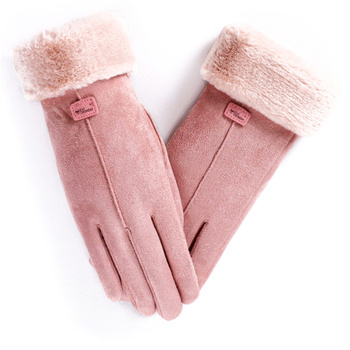 Women's winter gloves, warm touch gloves - elegant pink