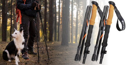 TREKINGOVÉ HOLE Skládací Nastavitelné turistické hole NORDIC WALKINGHory | HLINÍKOVÉ