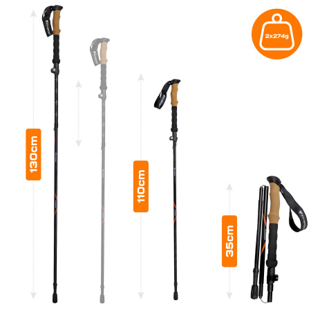 TREKKING POLES Foldable Adjustable Walking Sticks NORDIC WALKING Mountains | ALUMINUM