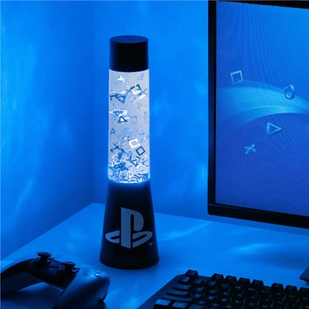Lávová lampa PlayStation, noční světlo, dekorativní - modrá 33cm