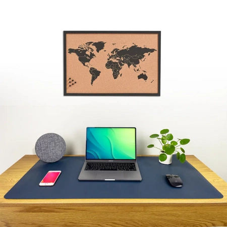 Ochranná podložka na stůl pro klávesnici a myš 90x45 cm - tmavě modrá a žlutá