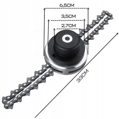 Hlava pro benzínovou kosu, vyžínač - řetězový, pilu na keře a křoví