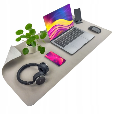 Protective mat for desk under keyboard and mouse on table 60x35 cm - grey