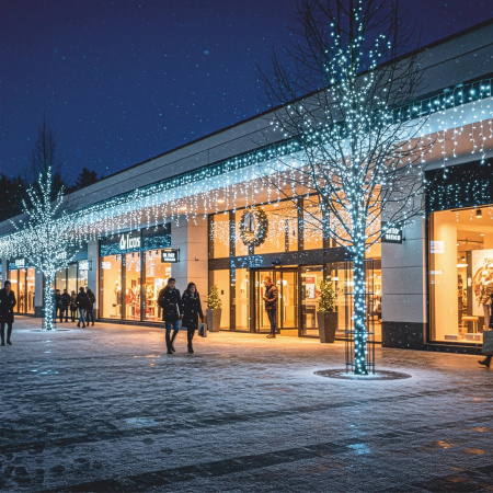 LAMPKI ZEWNĘTRZNE 500 LED SOPLE 24m GIRLANDA Świąteczna Kurtyna Świetlna zimne