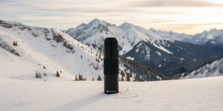 TERMOS TURYSTYCZNY NA HERBATĘ KAWĘ SZCZELNY PRÓŻNIOWY STAL NIERDZEWNA 1L CZARNY