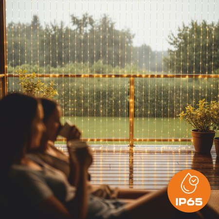 LED LIGHT CURTAIN 3x3 300 CHRISTMAS TREE LIGHTS GARLAND WARM XXL