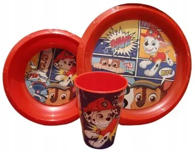 PAW PATROL breakfast set for microwave - plate, bowl, cup