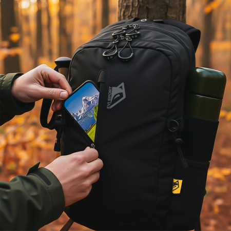 TURISTICKÝ TREKINGOVÝ HORSKÝ BATOH 25L PÁNSKÝ DÁMSKÝ SILNÝ DO HOR ČERNÝ