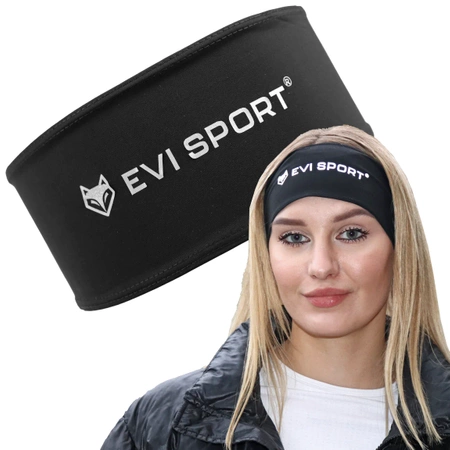 THERMOACTIVE HEADBAND for Running SPORTS Black REFLECTIVE EVI