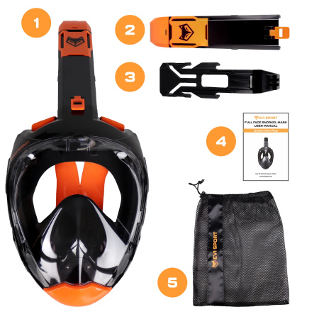 MASKA DO NURKOWANIA PŁYWANIA SNORKELINGU PEŁNOTWARZOWA NIE PARUJE OV+ L/XL