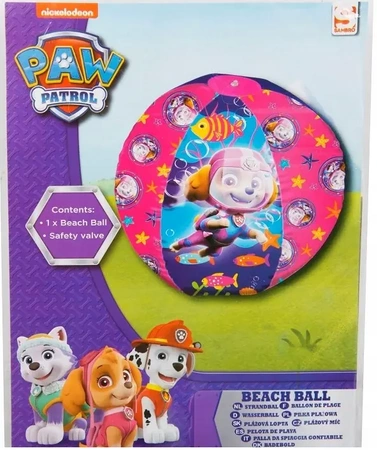PSI PATROL Beach Ball - Velká růžová míč o průměru 30 cm s postavami Skye, Marshall a Chase