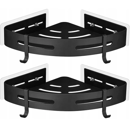 2x EVI HOME Loft corner bathroom shelf for shower - black
