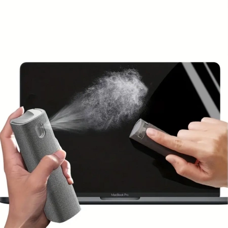 Cleaning set for phone, portable screen cleaner, 2-in-1 set, gray color