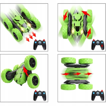 Remote controlled EVI STUNT RC car, acrobat car - green