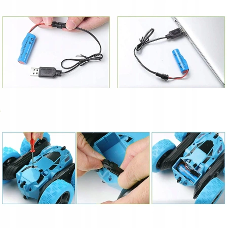 Remote controlled EVI STUNT RC car, acrobat car - blue