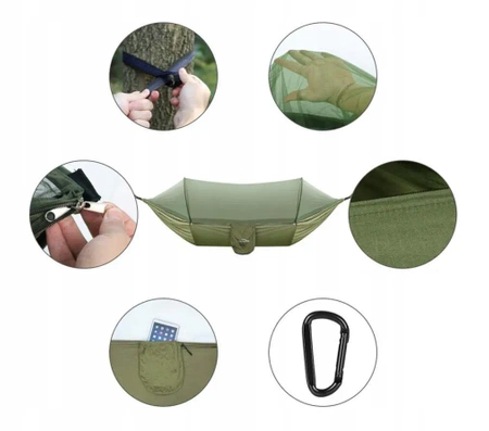 Garden hammock, tourist hammock with mosquito net survival for two people