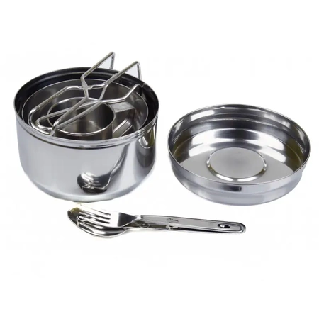 NACZYNIA TURYSTYCZNE garnki kempingowe sztućce KEMPING garnek BIWAK ZESTAW