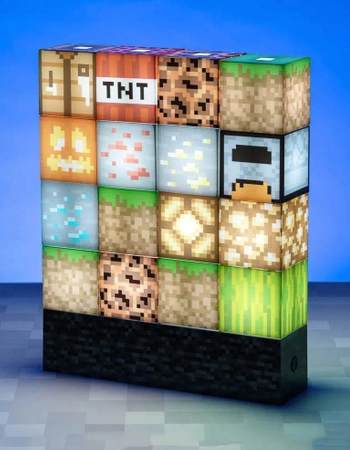 Lampka nocna MINECRAFT Bloki do układania, duży zestaw