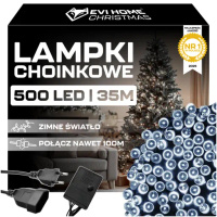 LAMPKI CHOINKOWE ZEWNĘTRZNE 500 LED ŚWIĄTECZNE ŚWIATEŁKA NA CHOINKĘ 35m XXL - ZIMNE