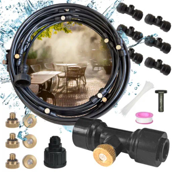 GARDEN SPRINKLER WATER CURTAIN MIST IRRIGATION SYSTEM 10M BRASS NOZZLES
