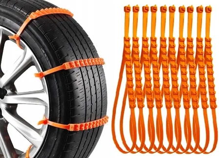 Snow chains, anti-skid emergency bands for wheels 10pcs