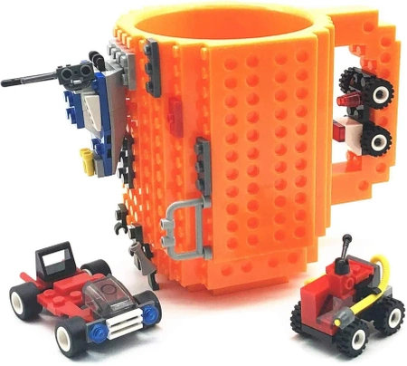 Kreativní hrnek s LEGO cihlami a startovacím sady - Oranžová