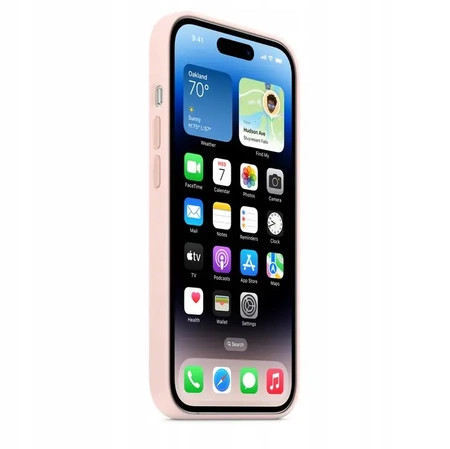 Originální silikonové pouzdro APPLE iPhone 14 Pro Max - Pink (Chalk Pink) - MPTT3ZM/A - Nové, otevřené balení