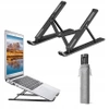 Metal folding laptop table, tablet stand with cover - black