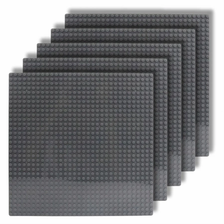 CONSTRUCTION PLATES for LEGO bricks 32x32 XL creative SET of 5 pieces dark grey