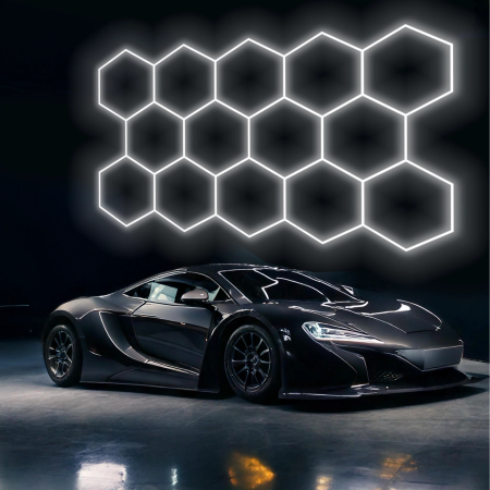 HEXAGON LED Ceiling Lamp Panel Lighting Workshop Garage Home 528x319 cm