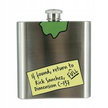 Piersiówka metalowa Rick i Morty - Wubba-Lubba