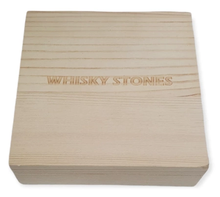 Kamienie lodowe kostki do whisky whiskey drewniane opakowanie 12 szt ZESTAW