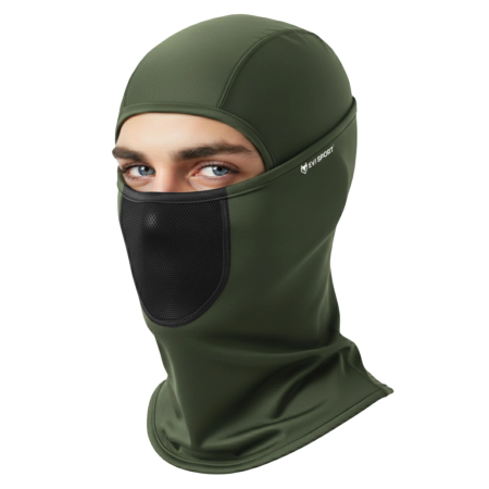 KOMINIARKA TERMOAKTYWNA KOMIN balaclava BANDANA NA TWARZ ROWER ocieplana - Army Green