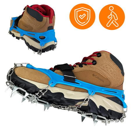 RACZKI NA BUTY Turystyczne ANTYPOŚLIZGOWE Łańcuchy KOLCE Trekkingowe ETUI - 37-40 Crampons Pro+
