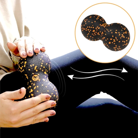 DOUBLE ROLLER MASSAGE BALL DUOBALL Rehabilitation Ball 8cm + EBOOK