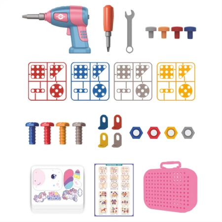 Building blocks for DIY UNICORN 3D MONTESSORI SCREWDRIVER