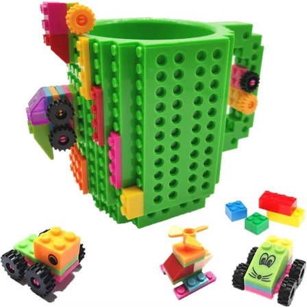 Creative LEGO Brick Mug with Starter Kit - Green