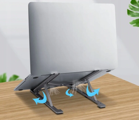 Stolik pod laptopa metalowy składany, podstawka do tabletu z pokrowcem - czarny