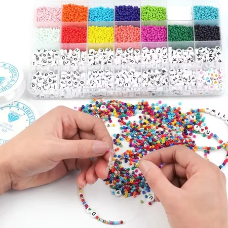 BEADS for bracelets, necklaces, jewelry CREATIVE DIY set with letters