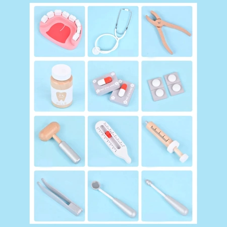 DOCTOR SET Wooden LITTLE DOCTOR Dentist Toy for Kids WOOD XXL