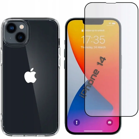 Armoured protective case + tempered glass for iPhone 14