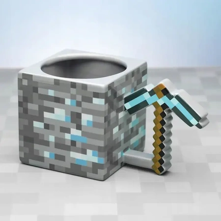 Kubek MINECRAFT Kilof diamentowy Pickaxe 3D piksele