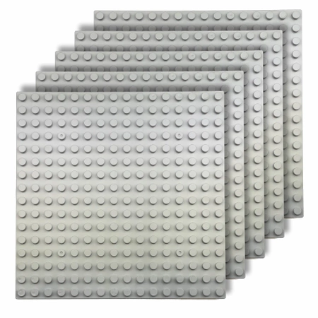STAVEBNÍ DESKY na LEGO Duplo kostky 16x16 kreativní SADA 5 kusů světle šedá