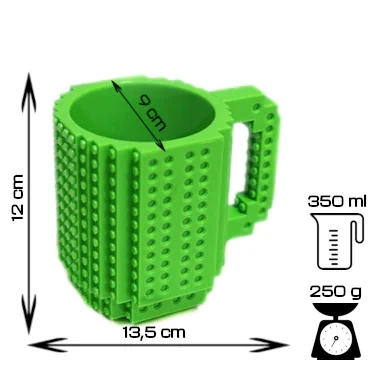 Creative LEGO Brick Mug with Starter Kit - Green