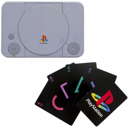 PLAYSTATION ONE Hrací karty PS + kovová krabička