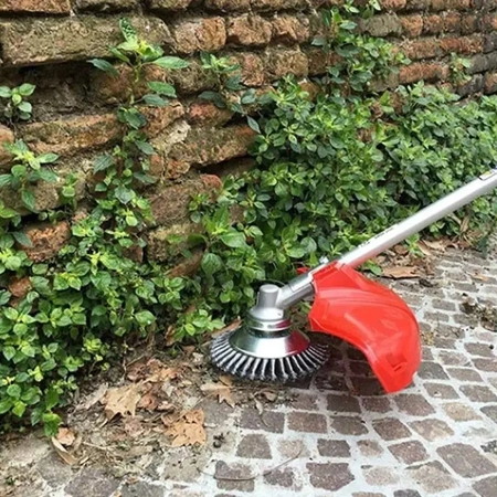 Head for petrol scythe, trimmer - wire brush weave for ankle cleaning