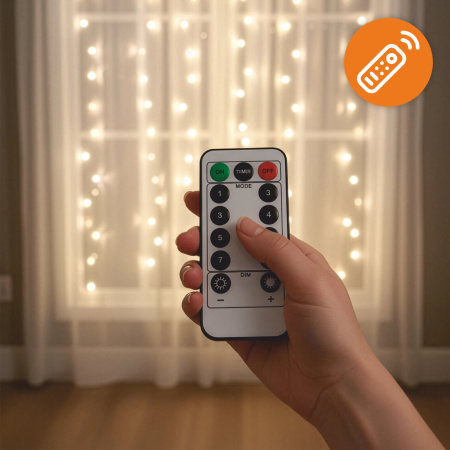 LED LIGHT CURTAIN 3x3 300 CHRISTMAS TREE LIGHTS GARLAND WARM XXL