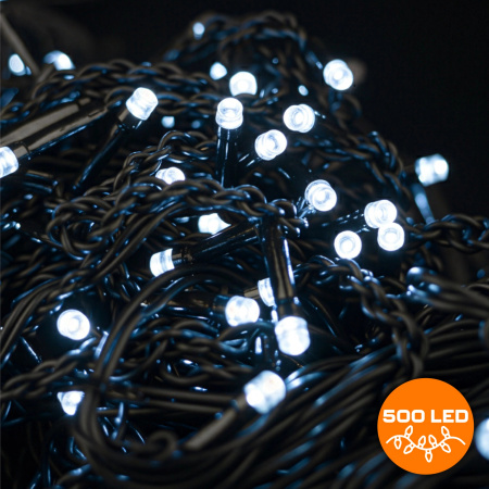 LAMPKI CHOINKOWE ZEWNĘTRZNE 500 LED ŚWIĄTECZNE ŚWIATEŁKA NA CHOINKĘ 35m XXL - ZIMNE